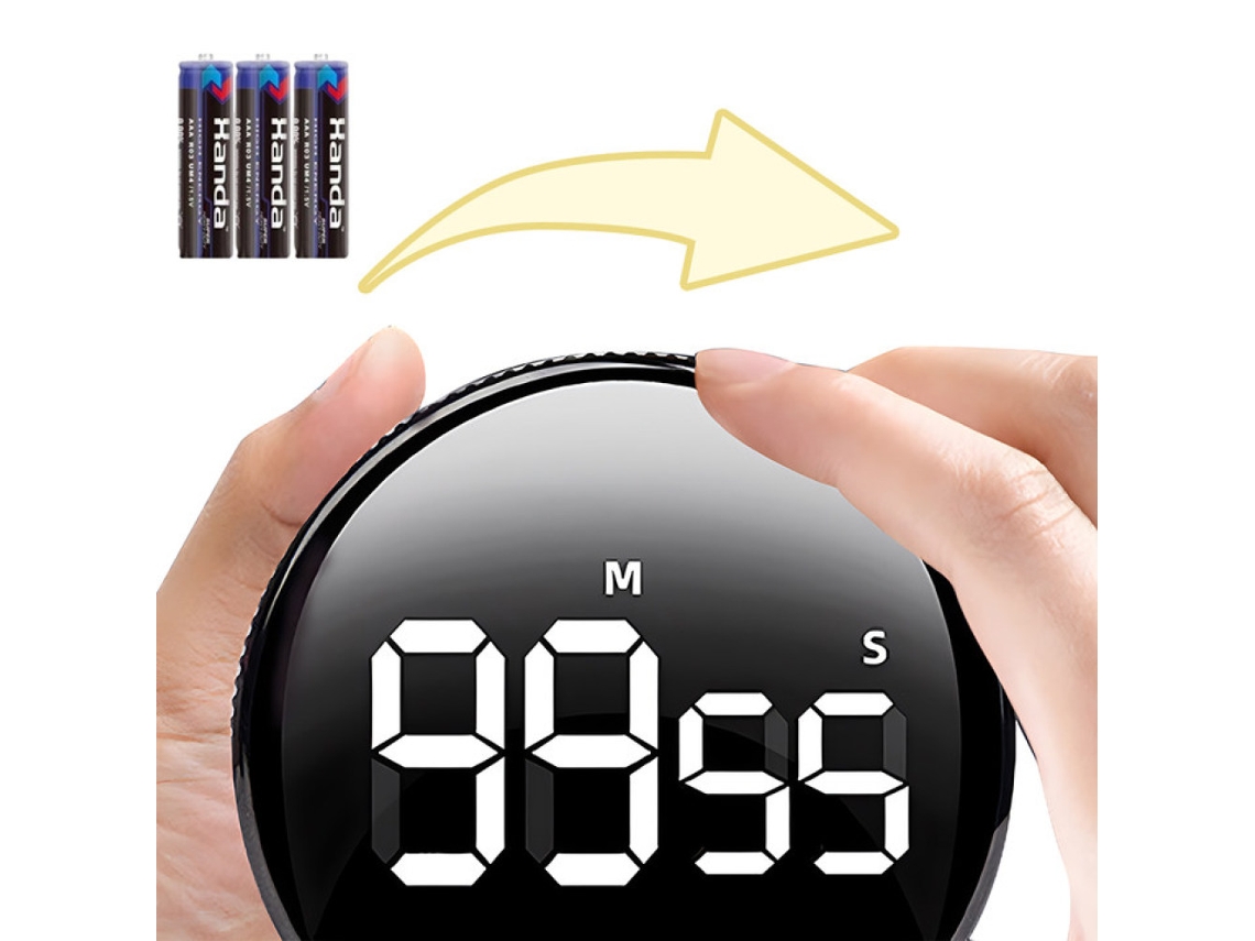 RELAVAEV Temporizador Magnético Digital Com Grande Visor Led, Grande Visor Led, Modo De Tela Brilhante Para Cozinha, Cozinhar, Assar, Sala De Aula, Estudo, Vol