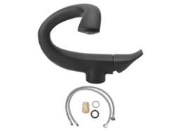 Grifo de lavabo de baño de cobre moderno simple ajustable agua fría y caliente negro
