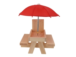 Comedero Para Ardillas, Mesa De Pino Con Sombrilla, Comedero Para Ardillas Para Picnic En El Jardín Al Aire Libre