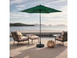 Sombrilla Rectangular Grande De 2,7 M Para Exteriores, De Doble Cara, Con Manivela (verde Oscuro) (sin Base)