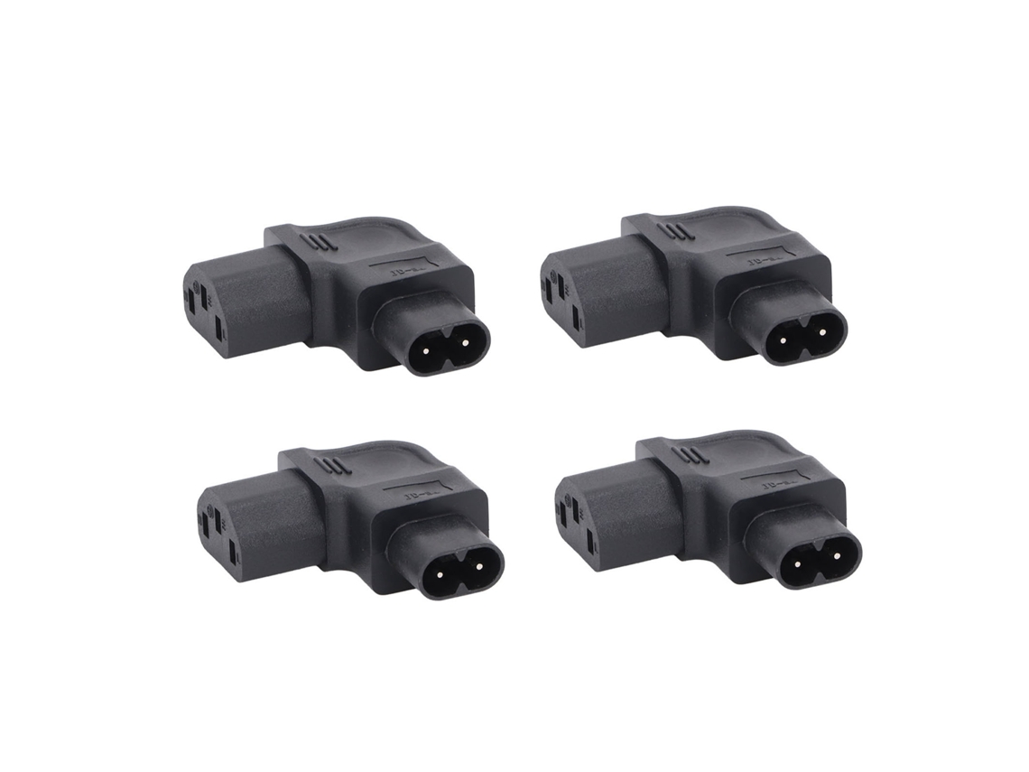 4 Piezas Adaptador De Corriente De Ángulo Recto De 90 Grados Iec320 C8 A C13 250v 2500w