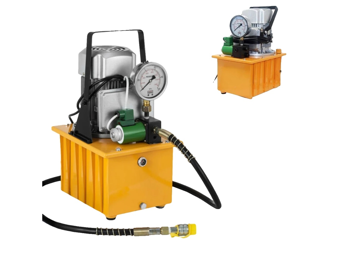 Bomba hidráulica eléctrica, salida de 10 000 psi, potencia de 750 W, construcción de acero, funcionamiento con pedal, caudal ajustable OEM