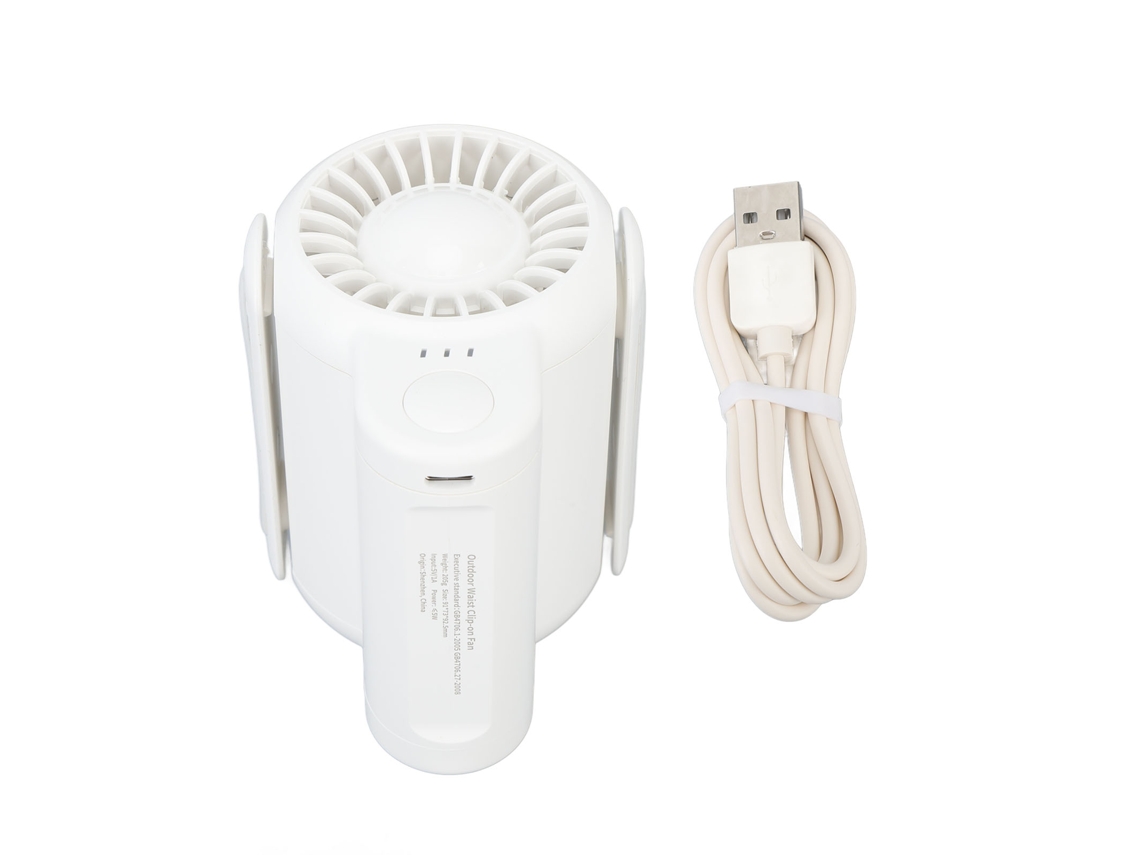 Ventilador Portátil De Cintura De 4500 Mah, Velocidad Ajustable, Usb, Diseño Elegante Y Portátil.