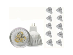 Bombillas LED MR16, 3W blanco cálido, base GU5, 3, 12V, equivalente a focos halógenos de 20W, paquete de 10 unidades PRIME KANG (3000K)