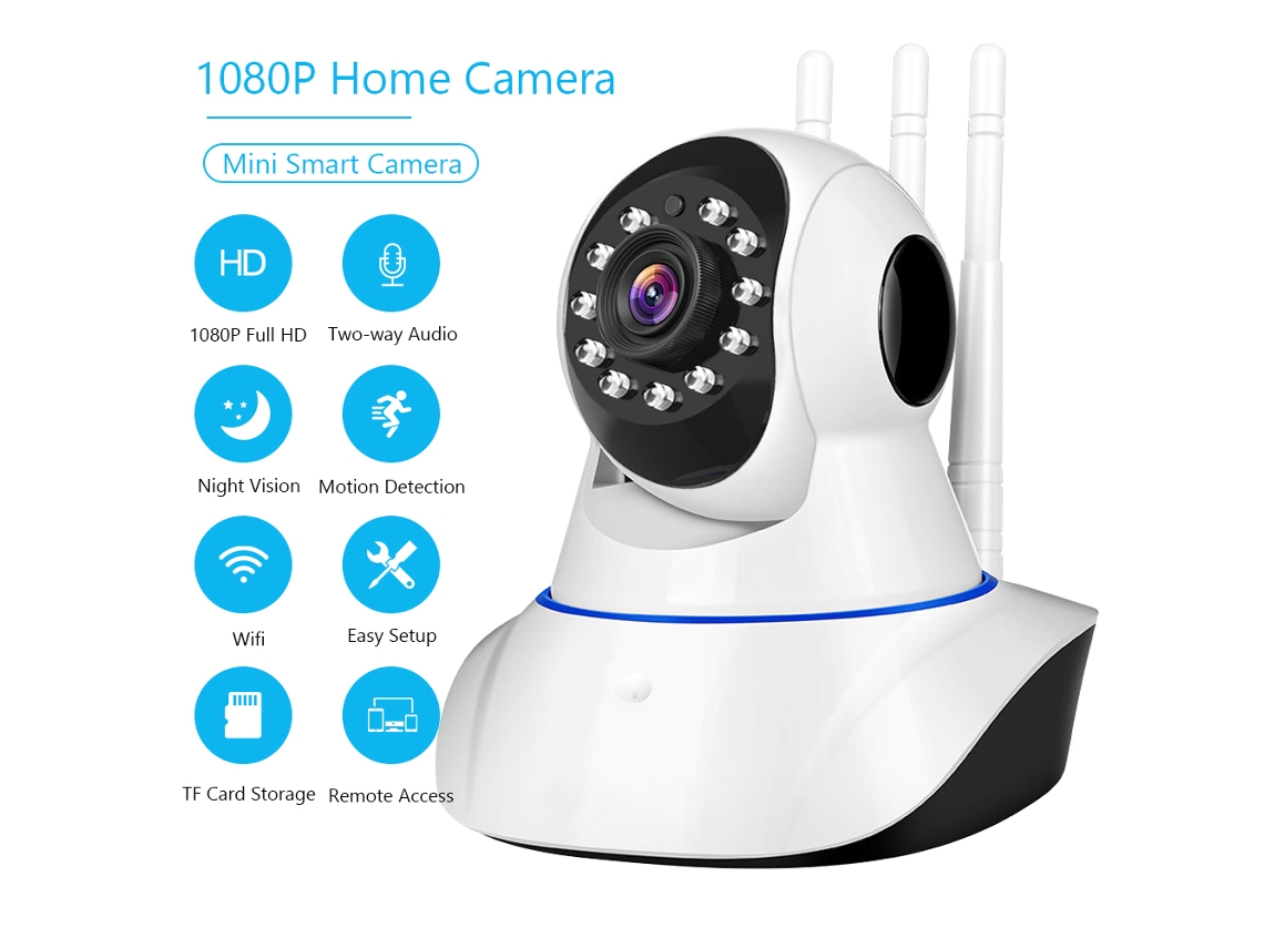 Cámara De Seguridad Hogar 1080p Inalámbrica Wifi Ptz 2mp Con Visión Nocturna Audio Bidireccional Detección De Movimiento Para Bebé 2 Unidades