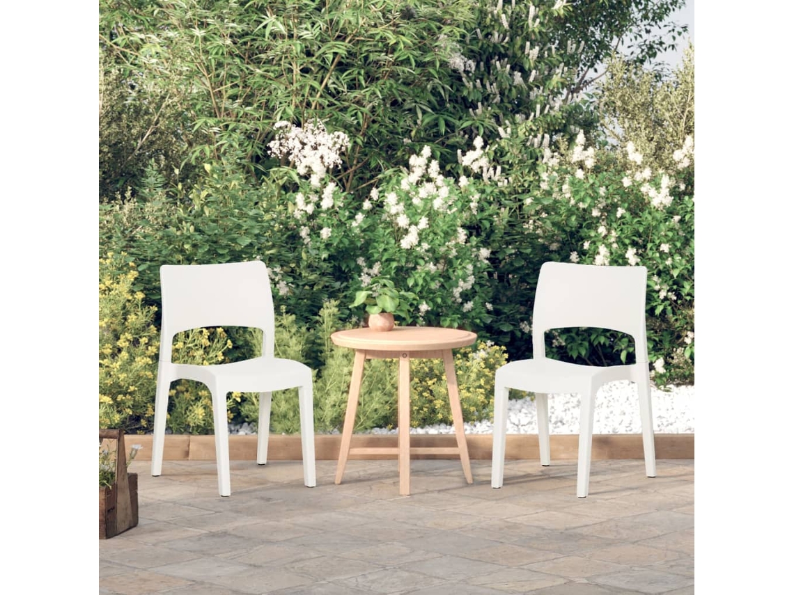 Sillas de jardín (2 unidades), polipropileno blanco, DKD Home Decor