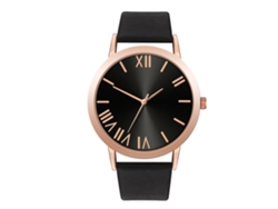 Reloj De Pulsera Analógico Unisex Con Pantalla Redonda Y Movimiento De Cuarzo (negro)