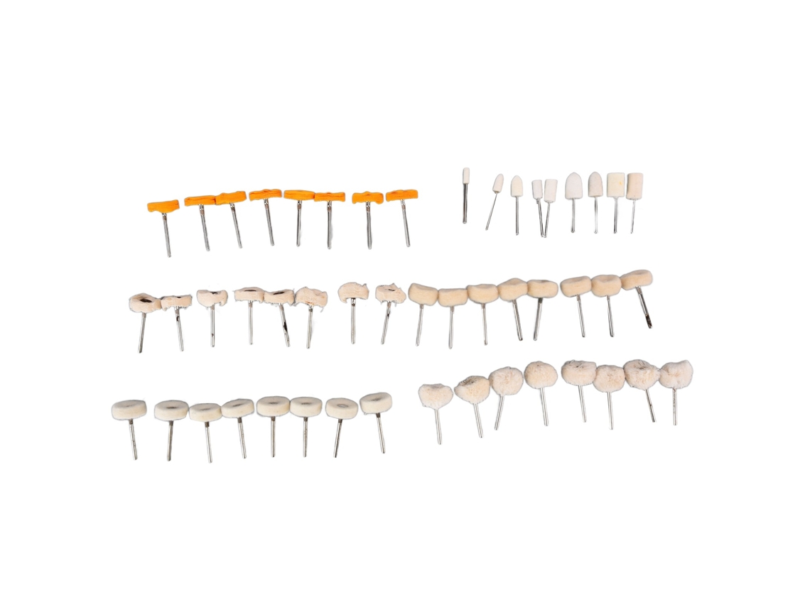 Mini kit de cepillos de pulido con 50 piezas, incluidos 3 mm y fieltro.