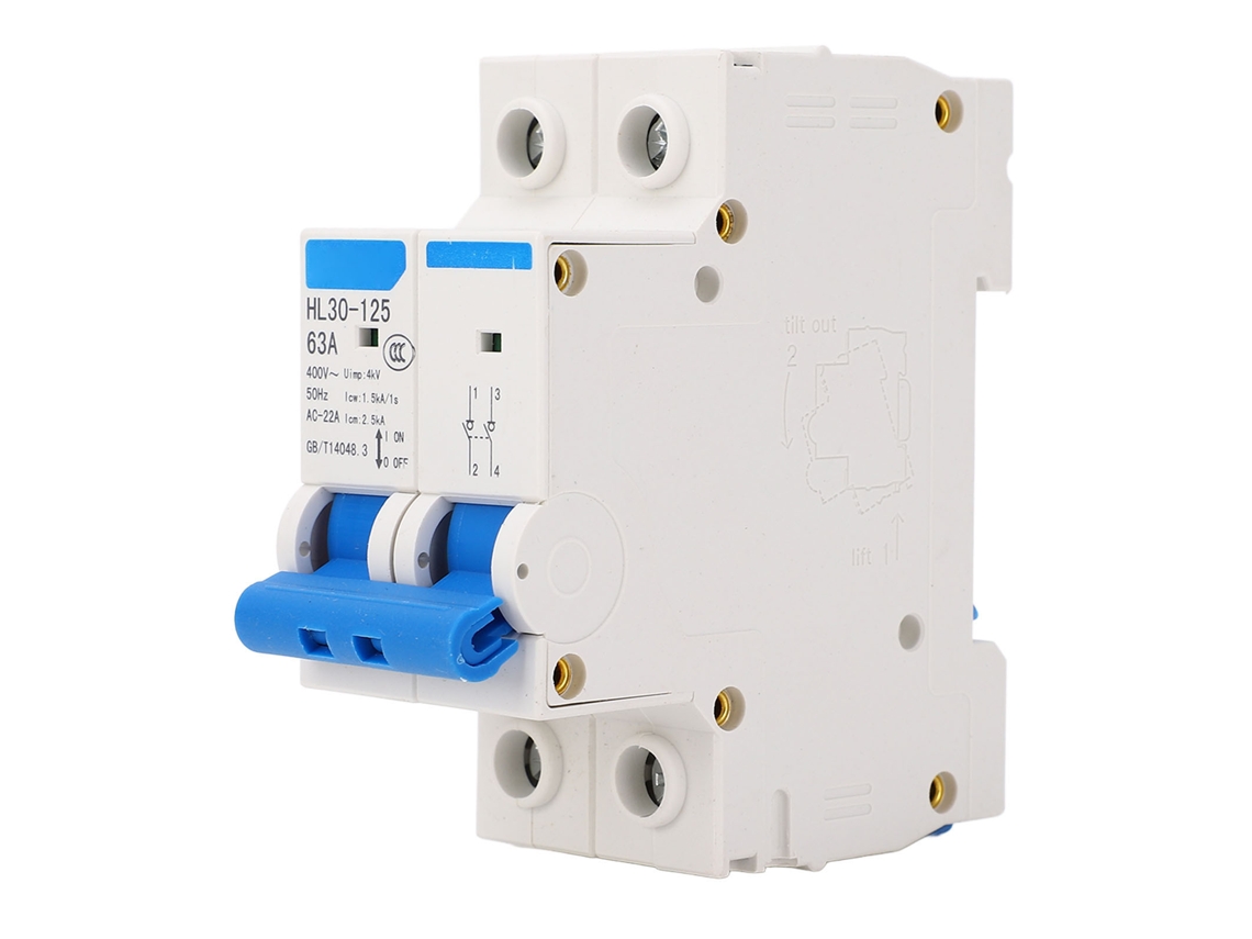 Yncm2026-interruptor De Aislamiento 2p 400v 63a Con Liberación Shunt, Casco Pc, Interruptor Automático Miniatura, Switch De Aire