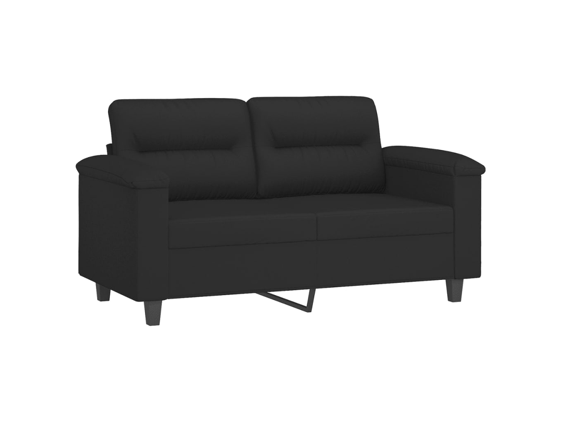 Juego De Sofás Con Cojines 3 Piezas Tela Microfibra Negro