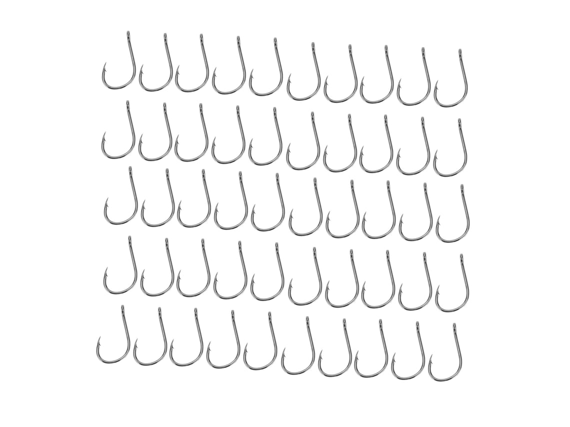 2026rebe-50pcs Anzuelo De Pesca De Acero Alto Carbono Con Púa Afilado Para Carpa Con Agujero Tipo 15
