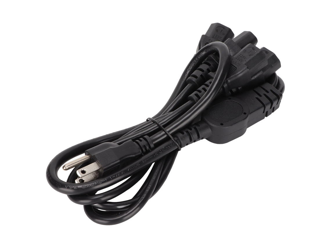 Cabo De Alimentação Divisor 1 Para 4 Tomadas 5-15p Para 4xiec320 Para Impressora Monitor Pc