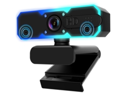 Webcam con cámara de streaming 1080P 60FPS con micrófono y luz RGB de relleno Enfoque automático Trabajo con portátil/computadora CHRONUS