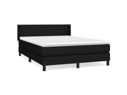 Maison Exclusive - Cama Box Spring Con Colchón Tela Negro 140x200 Cm