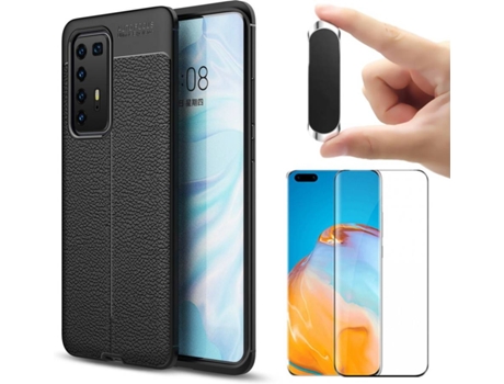 Carcasa, Protector y Soporte Huawei P40 Pro Rugged Leather Negro