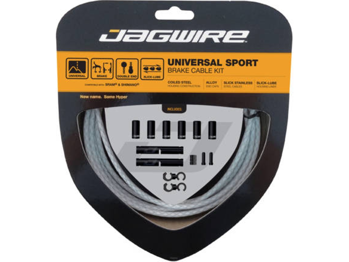 Kit de Cables de Freno JAGWIRE Universal Sport Brake Kit-BraiDed White (Blanco - TU)