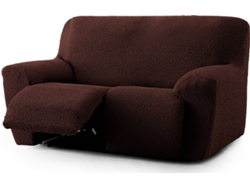 Funda Multielástica para Sofá Relax de 2 Plazas con 2 Asientos MILICA Spongy Marrón