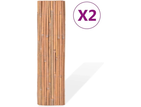 vidaXL Vallas de bambú 2 unidades 100x400 cm