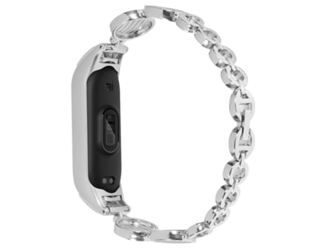 Correa de acero inoxidable diseño de ondas de agua para Xiaomi Mi Band 3/4 - plata