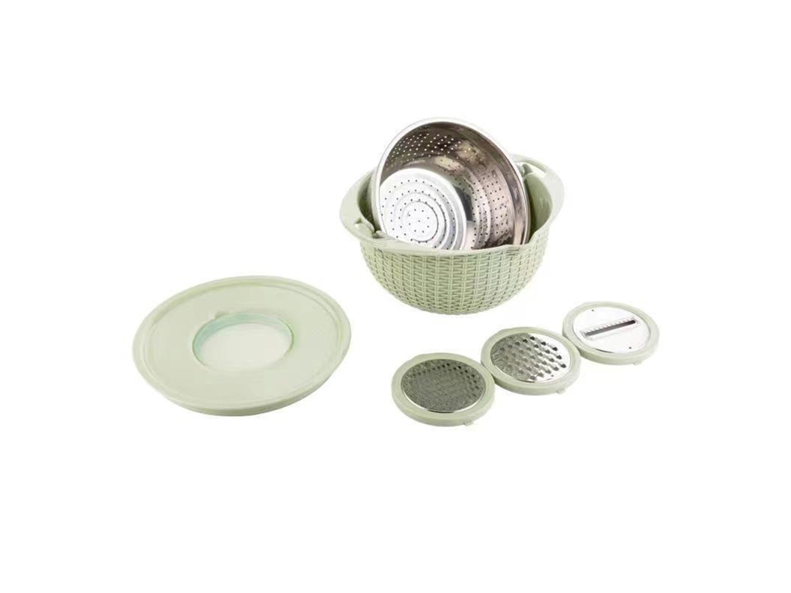 Rallador 4 en 1 con tazón mezclador, rallador de cocina multifuncional