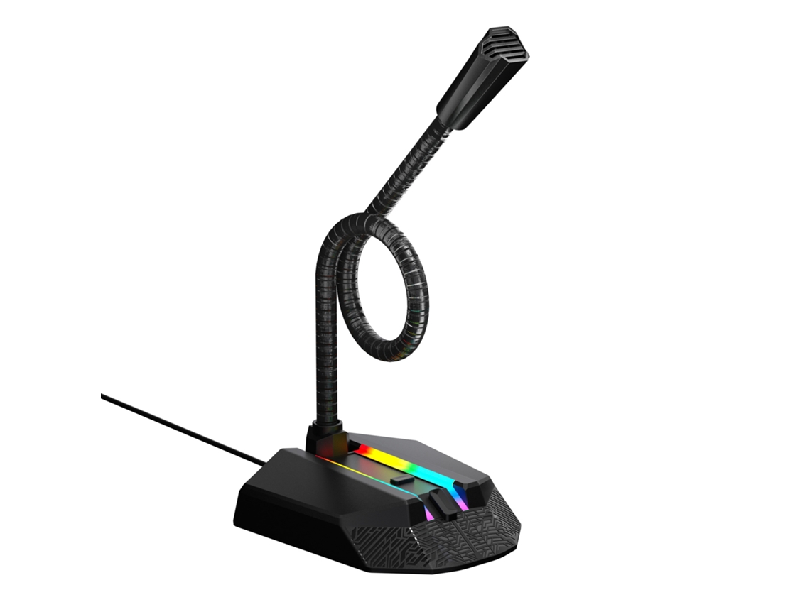 Micrófono De Escritorio Chrui Usb De Cuello Largo Con Botón De Silencio E Indicador Led Rgb Para Juegos