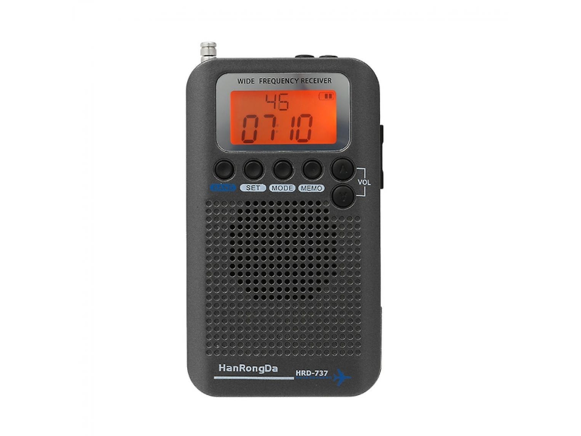 Receptores FM/AM/SW/CB/AIR/VHF, banda mundial y reloj despertador LCD Ushion