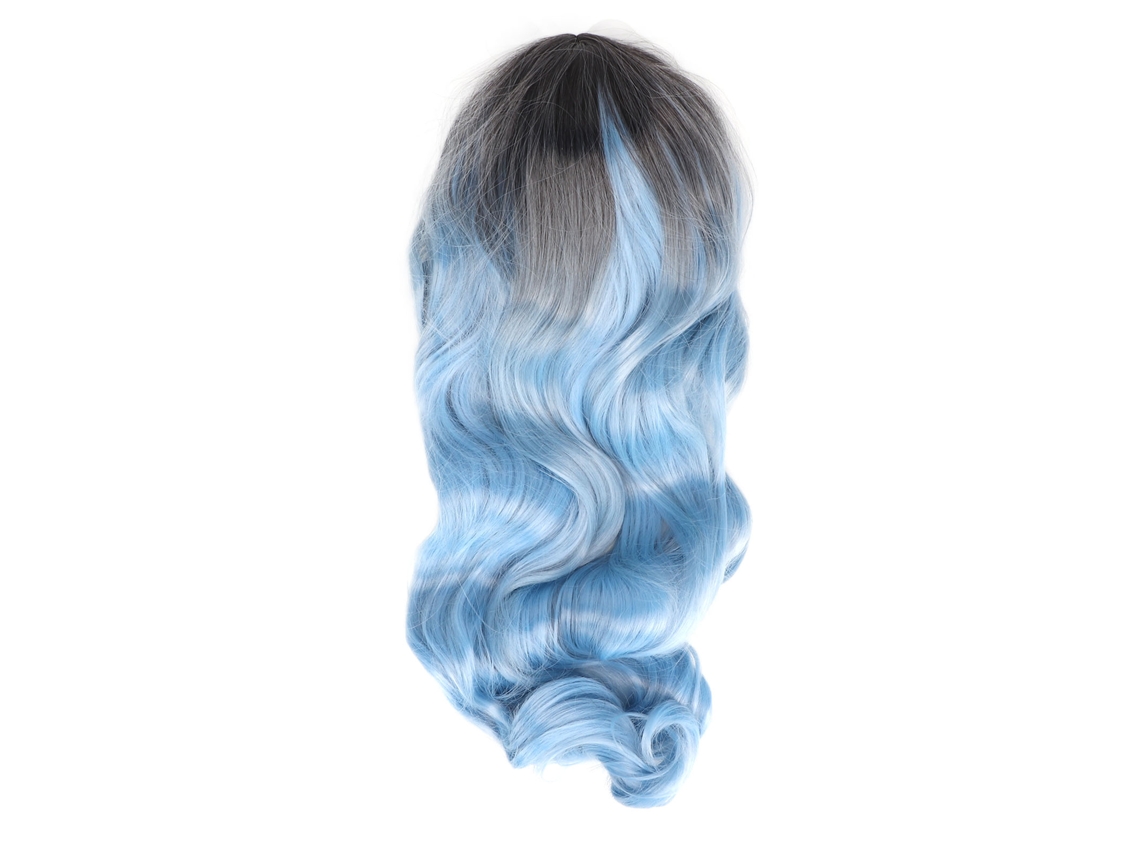 Peluca Sintética De Color Azul Degradado, Onda Larga Y Rizada Para Cosplay