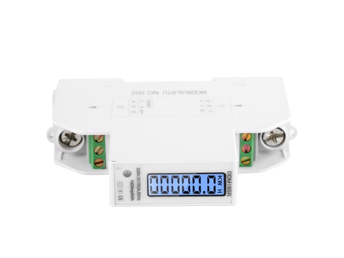Medidor De Energía Eléctrica Monofásico Din Rail Con Pantalla Lcd Digital Ddm18sr