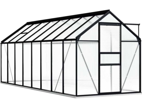Invernadero VIDAXL con Estructura de Aluminio Gris Antracita 9,31 m²