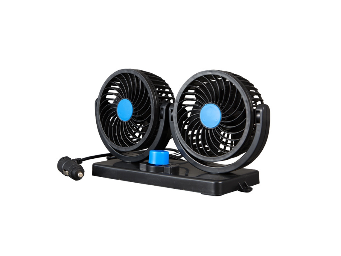 Ventilador Para Veículos, 12 V. Ventilador De Cabeça Dupla Para Veículos, Rotação De 360°, Duas Velocidades De Vento.
