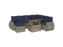 Maison Exclusive - Conjunto De Sofá De Jardín De 8 Piezas Con Cojines, Poliratán Gris