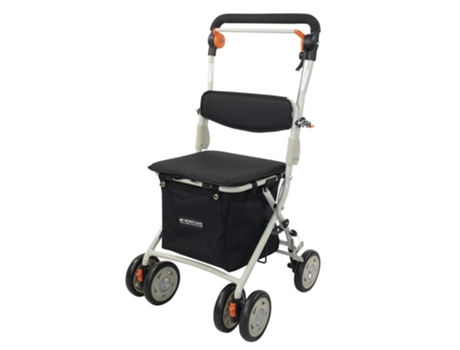 Silla De Paseo Con Asiento MOBICLINIC Andador Plegable Acero Asiento Acolchado Sistema De Frenado Bolsa De Compra Negro Coliseo