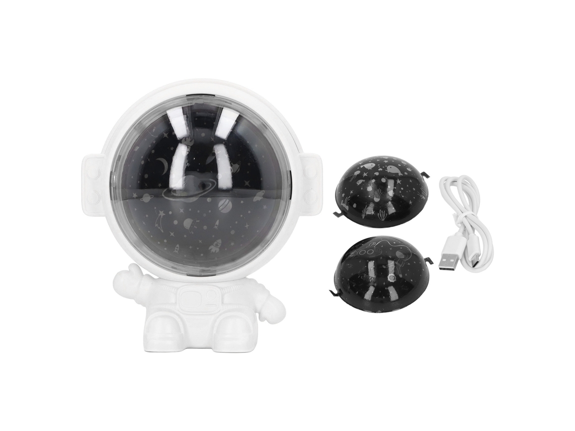 Proyector De Estrellas Giratorio Con Forma De Astronauta, Función De Música, Carga Usb, 5v 1a, Blanco