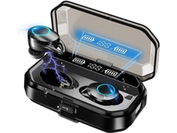 Auriculares Bluetooth Tws Ipx7 35h Usb-c Led Emparejamiento Automático Microfono Negro