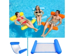 HYMNORA Flotador inflable para piscina azul zafiro, cómoda hamaca para piscina con diseño ergonómico, flotabilidad semisumergida para un contacto corporal fre