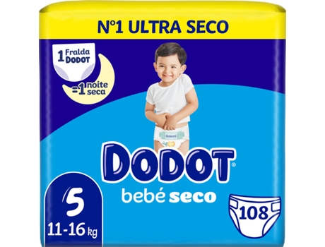 Pañales DODOT Bebé Seco T5 108 (2x54)