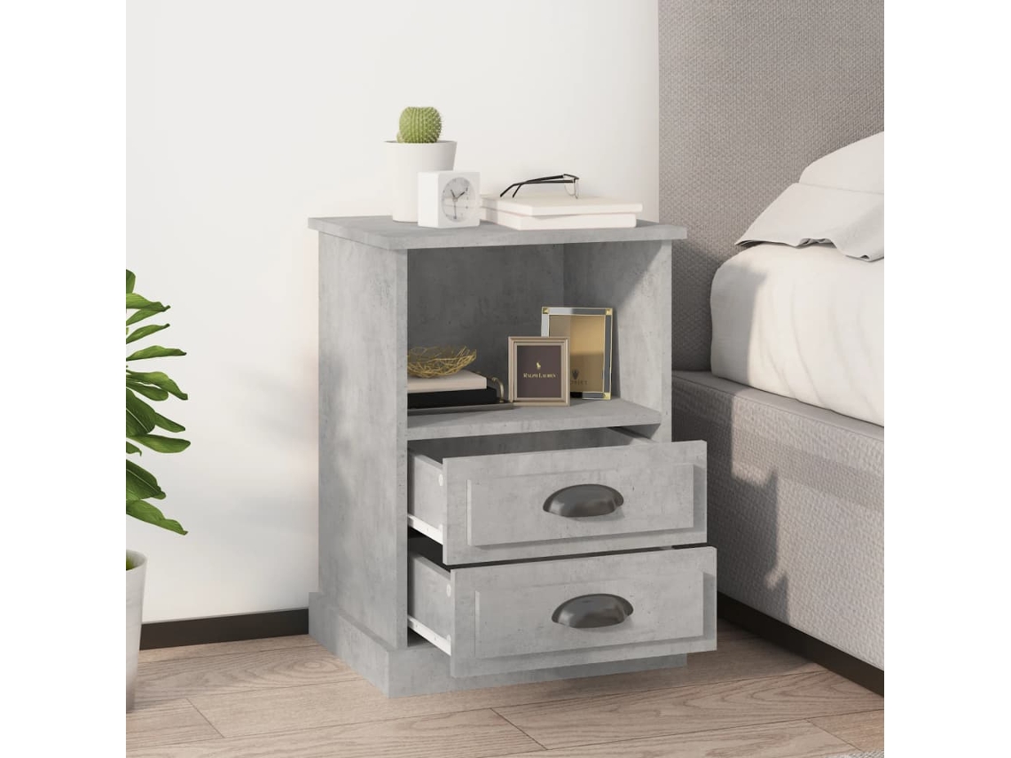 Mesitas de Noche 2 Pzs 43X36X60 Cm Gris Cemento