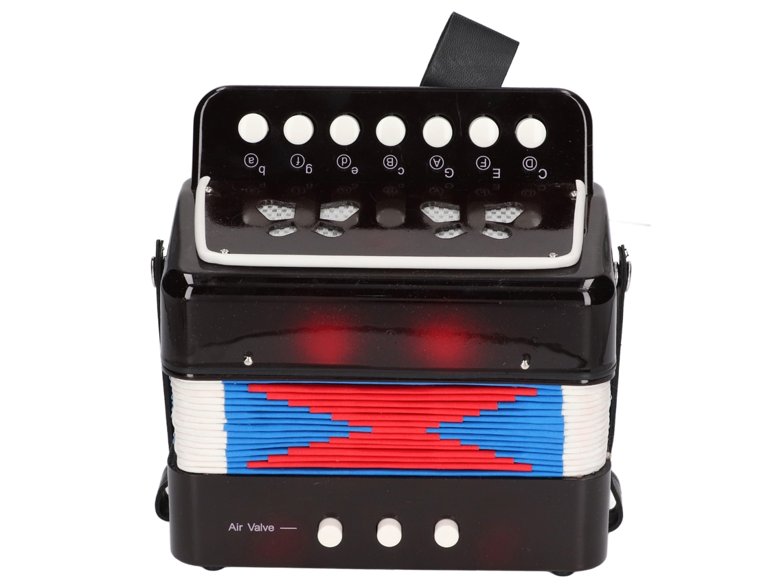 Acordeão Infantil 10 Teclas Brinquedo Musical Educativo Presente Para Crianças Preto