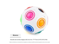 Pelota de rompecabezas arcoíris blanca, juguete antiestrés, divertido juego de combinación de colores para aliviar el estrés, regalo ideal de Mdug