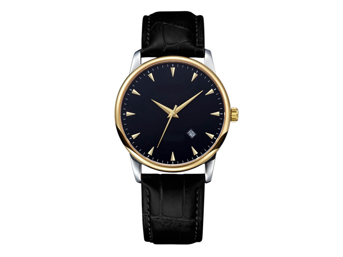 Reloj De Pulsera De Cuarzo Para Hombre Con Carcasa De Oro Negro