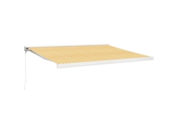 Maison Exclusive - Toldo Retráctil Aluminio Y Tela Amarillo Y Blanco 4,5x3 M