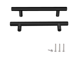 2 Tiradores De Puerta De Acero Inoxidable Negro, Tiradores Para Muebles Con Tornillos, Distancia Entre Orificios 160 Mm