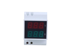 Voltímetro/amperímetro Digital Led, Montaje En Riel Din, Ac80-300v, 0.2-99.9a, Doble Pantalla.