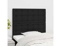 Cabeceros 2 unidades de tela negro 90x5x78/88 cm
