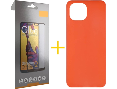 Kit Funda + Protector de Pantalla Apple iPhone 13 SKYHE Liso Rojo