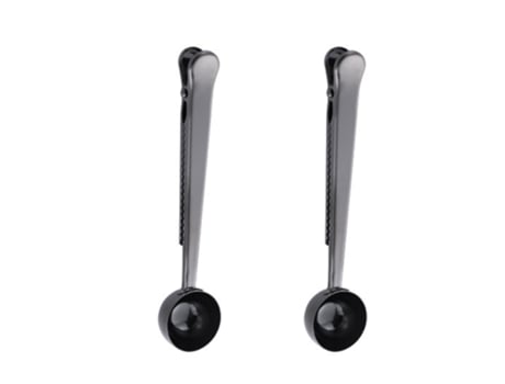 cucharas de café y té de acero inoxidable, ideal para medir café, té, proteína en polvo (negro)