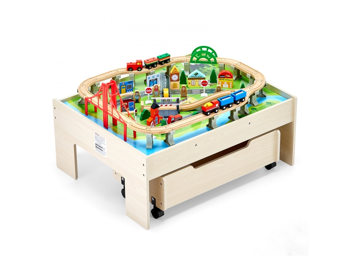 Mesa de actividades infantil 3 en 1 con mesa reversible 100 piezas Tekmaquinas