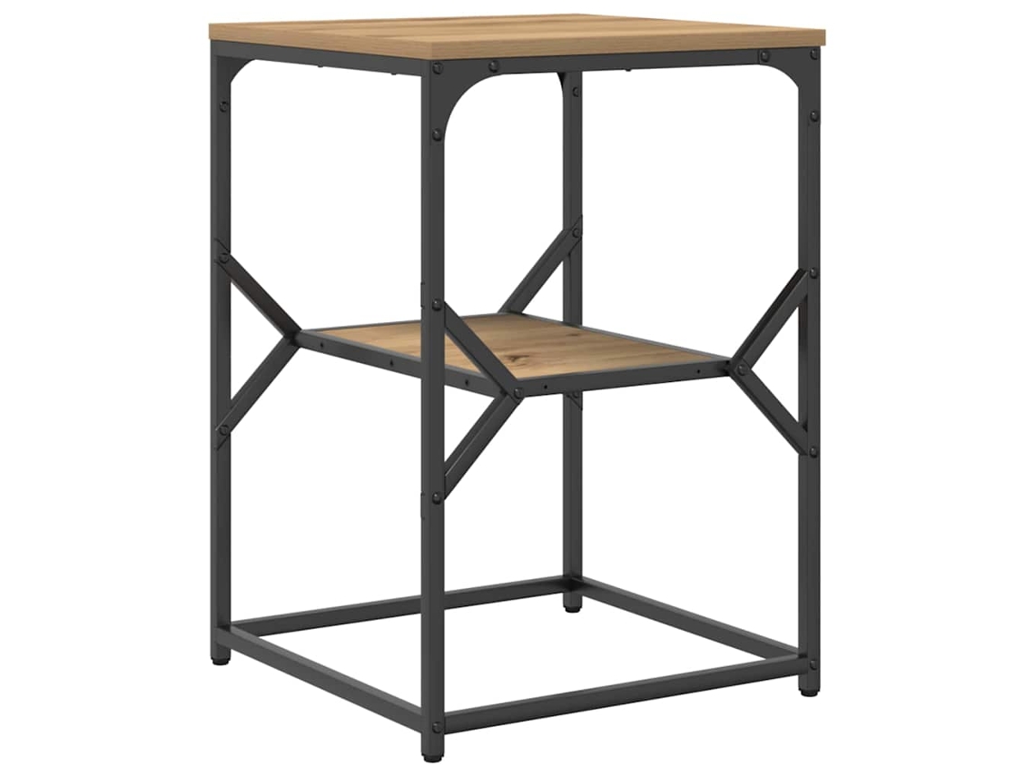 Mesa Auxiliar | Mesa Lateral Roble Artesanal 41 X 40 X 60 Cm