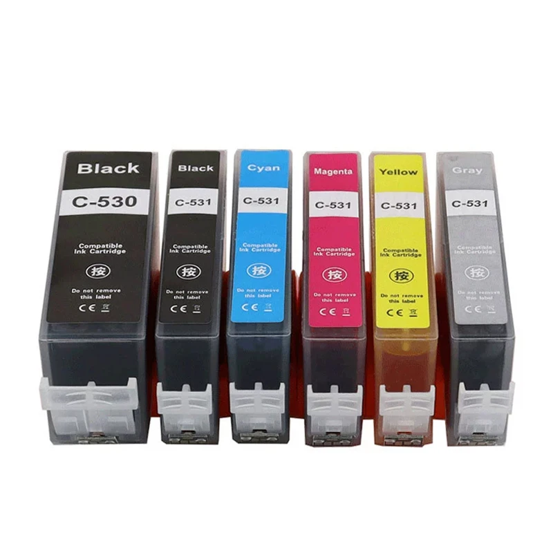 1set(6pc)pgi-530 Cli-531 Pgi530 Pgi531 530 531 Ink Cartridge For Canon Pixma Ts8750 Ts8751