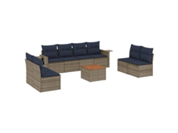 Maison Exclusive - Conjunto De Sofá De Jardín De 9 Piezas Con Cojines, Poliratán Gris